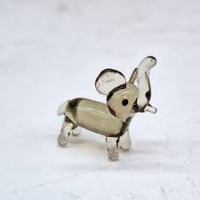 Blown Glass Green Elephant Miniature: Handmade Glass Animal ...
