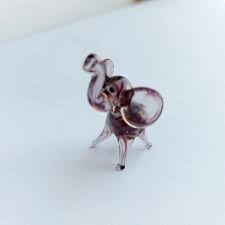 Murano Glass Elephant Figurine: Handmade Miniature Dollhouse ...