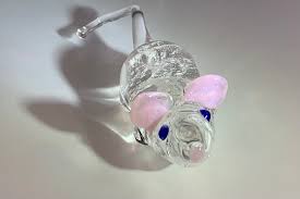 Mouse Figurine with Cremation Ash - Memorial Glass & Jewelry