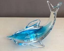 Buy Vintage Art Glass Dolphin Sculpture, Paperweight, Ocean ...