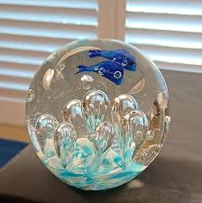 Large Fish Bowl Art Glass Paperweight - Paperweight - Art ...