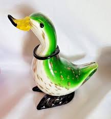 Murano Style Art Glass Duck w/ Gold Flecks 8x6x3.5" | eBay