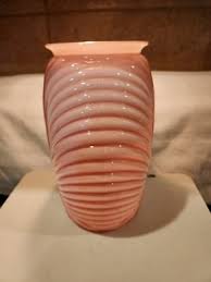 Anchor Hocking 1980's Art Deco pink Dusty Rose Ribbed 9.5 ...