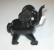 LARGE 5.5" VINTAGE RETRO 1960s MURANO ART GLASS ELEPHANT BLACK GLASS SCULPTURE | eBay