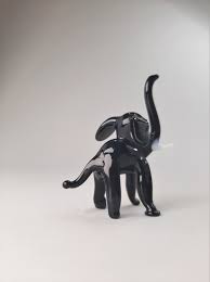 Vintage Blown Glass Lampwork Miniature Black Lucky Elephant Figurine - Etsy Canada