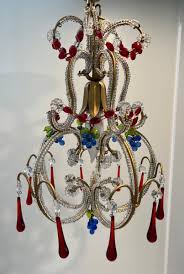 Italian Petite Beaded Brass and Cut Glass Chandelier | eBay