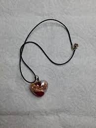 Artisan Hand Blown Glass Necklace Choker Heart Pendant Murano Style Art on Cord2 | eBay