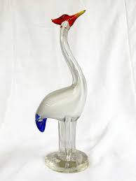 Mid Century Vintage Murano Figurine Crane/heron, Vintage ...