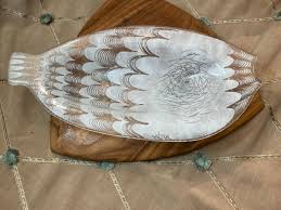 15.5"x7.5"x1.5" Edwin Walter Fused Glass Fish Serving Bowl ...