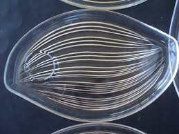 4 Rare Vintage Leaf Design Shaped Clear Glass Appetizer ...