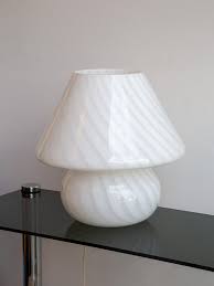 White Murano Glass Mushroom Table Lamp by Venini For Sale at ...