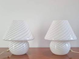 Large Murano Glass Mushroom Table Lamps, Italy, 1980s, Set ...