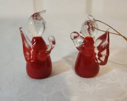 Miniature Blown Glass Angel Ornaments - Set of 2 - Etsy