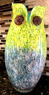 Vintage Murano Glass Style ? Owl Vase Hand Blown ...