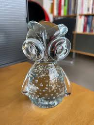 Vintage Bullicante Glass Owl Sculpture Weight Art Glass ...