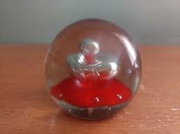 Vintage Murano Hand Blown Paperweight Red Flower Bubble Collectible Art Glass | eBay