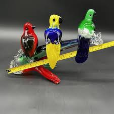 Vintage Cased Art Glass Three Birds Figure Sculpture Statue ...