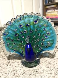 Glass Peacock Figurine or Paper Weight Blue, Green & Purple. Very Pretty #2 | eBay