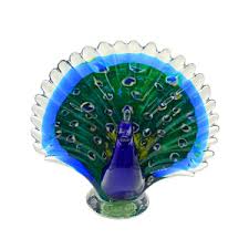 Glass Peacock Figurine | eBay