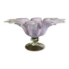 Mid 20th Century Large Purple Murano-Style Footed ...