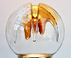 Rare Pair of Large Italian Textured Murano Glass Table Lamps by Kaiser Leuchten For Sale at 1stDibs