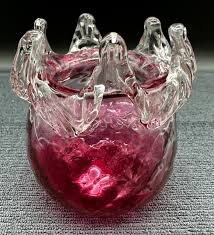 ANTIQUE VICTORIAN HAND BLOWN CRANBERRY AND CLEAR GLASS VASE ENGLAND/C 1890 | eBay
