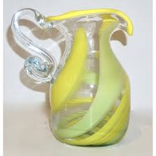 Italian Murano Glass Modern Pitcher Jug with Yellow Lime ...