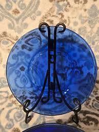 Cobalt Blue...Glass Salad Lunch Plate 8" ~~ Set of4 | eBay