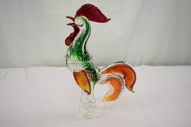 Hand Blown Confetti Glass Rooster Chicken Murano Style | eBay