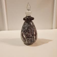Blown Art Glass Perfume Bottle - Smoke and Amethyst - Etsy