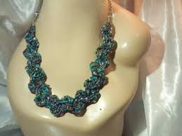 Vintage 70's Pretty Glass Seed Bead Braided Love Knot Bib XX ...