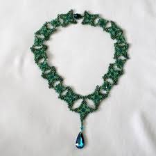 Beaded Necklace With Swarowski Crystal - Etsy