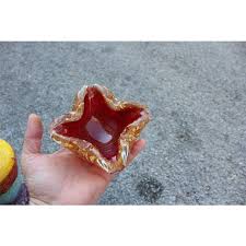 Red and Gold Murano Glass Bowl from Seguso, 1960s | Chairish