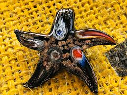 Handmade Gold Sand Lampwork Starfish Pendant - Etsy