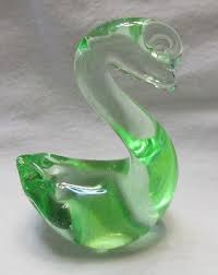 K`S COLLECTION ART GLASS GREEN AND CRYSTAL SWAN PAPERWEIGHT # PR-482 | eBay