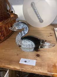 Vintage Murano Made In Italy Glass Swan Blue And White Bird | eBay