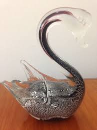 Stunning Glass Swan Figurine Sculpture Paperweight | eBay Australia