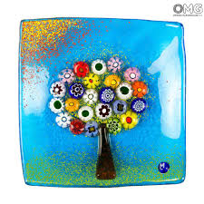 The Tree of Life - Plate Empty pocket - Original Murano Glass Millefiori