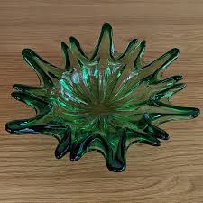 Vintage Murano Glass Star Centerpiece Bowl Green Blue ...