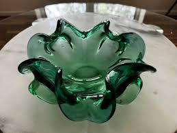 Green Manganese Murano Glass Bowl - Etsy