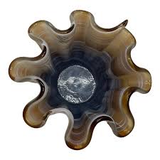 Variations of Brown Art Glass Murano Large Handkerchief Bowl ...