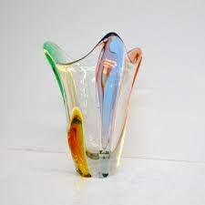 Multicolor "rhapsody" Sculptural Vase. Designed by Frantisek Zemek in the 1960s for the Mstisov Glassworks, Czechoslovakia. - Etsy