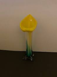 Vintage Hand Blown Art Glass Calla Lily Vase. | eBay