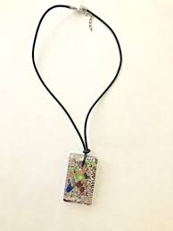 Glass Mosaic Pendant Necklace | eBay