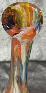 18” Multicolored Art Glass Vase Made in Poland | eBay