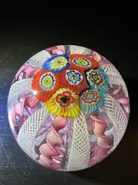 Stunning Murano Millefiori Latticino Pink and White ...