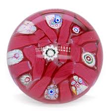 Antique English Arculus Pink Chequer Glass Paperweight ...