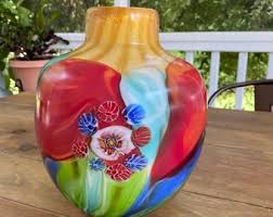 Murano Style Art Glass Unmarked 10” Tall - Etsy