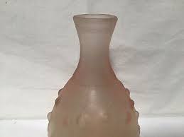 DD37 Vintage Antique Mid Century Tiffin Pink Embossed Floral Pattern Glass Vase | eBay