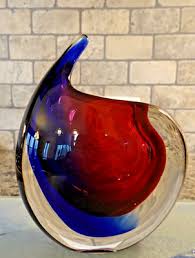 Signed Oball Murano Studio Art Glass Sommerso Swung Cabinet Vase | eBay